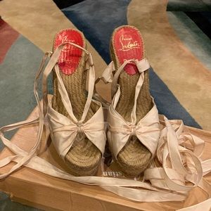 Christian Louboutin Wedge Sandals Plarform size 36 Taupe Color